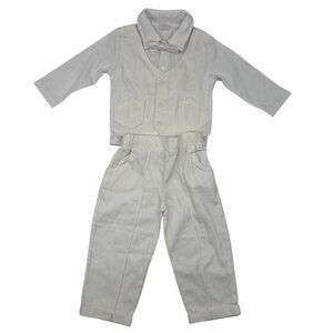 Lot Of 2 A & J Baby Boys Christening Formal Outfit Set Size 06 White Collared